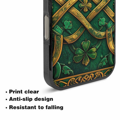 iPhone 16 Pro Max Case — Irish Celtic Knot Pattern Shamrocks Seamless, Custom Art Phone Cover