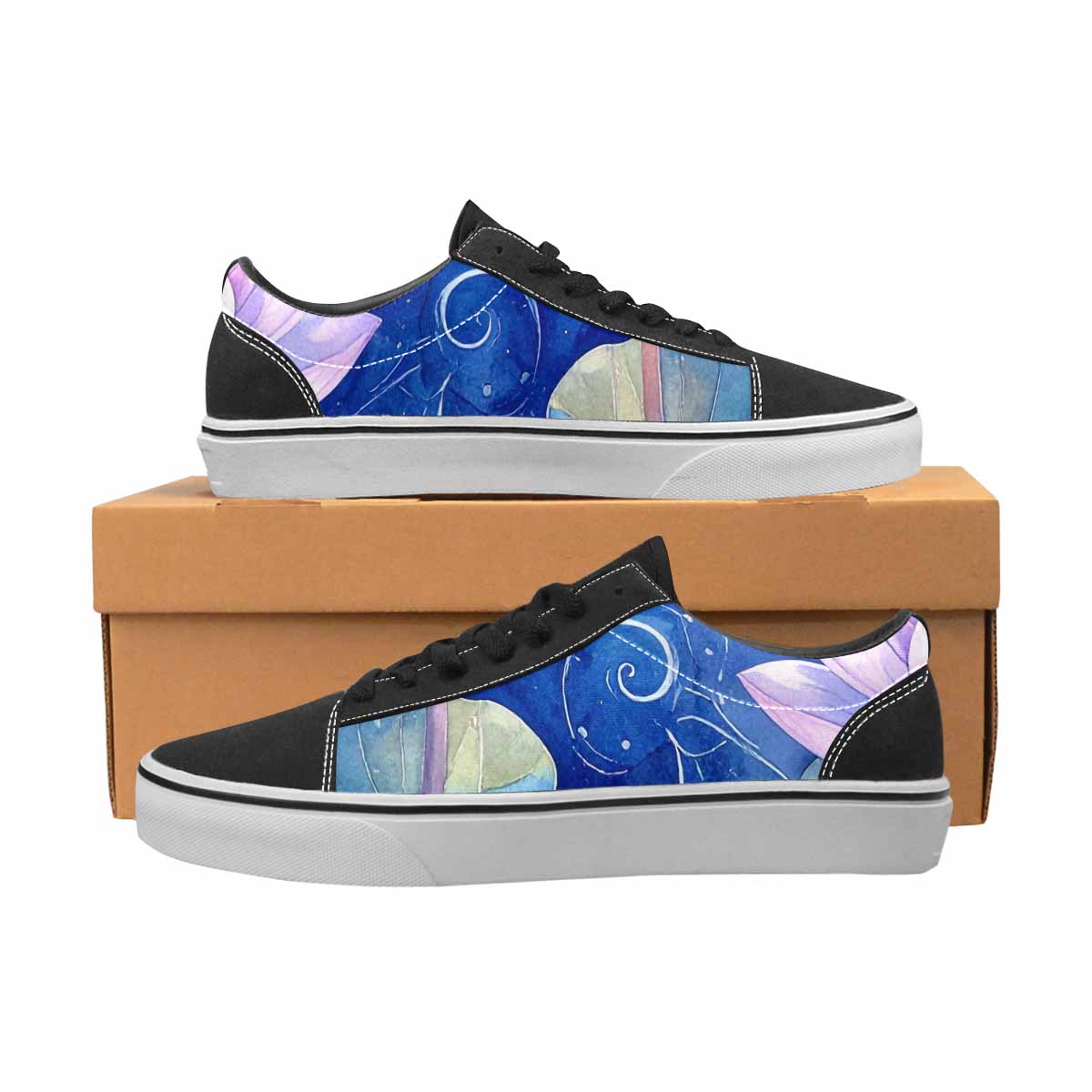 WOMEN'S Water Lilies Impressionist Canvas Lace-Up Vibrant Chaos Shoes