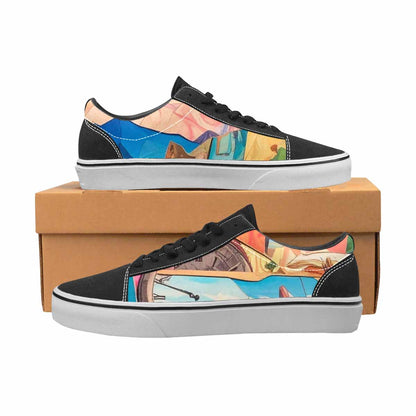 WOMEN'S Surreal Dream Fragment Lace-Up Canvas Melting Art Custom Sneakers