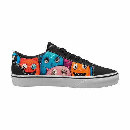 WOMEN'S Monsters (general) Cartoon Monst Lace-Up Canvas Wallpaper Art Custom Sneakers