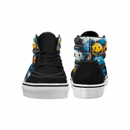 MEN'S Melting Moon Smiley High Top Canvas Vibrant Chaos Sneakers
