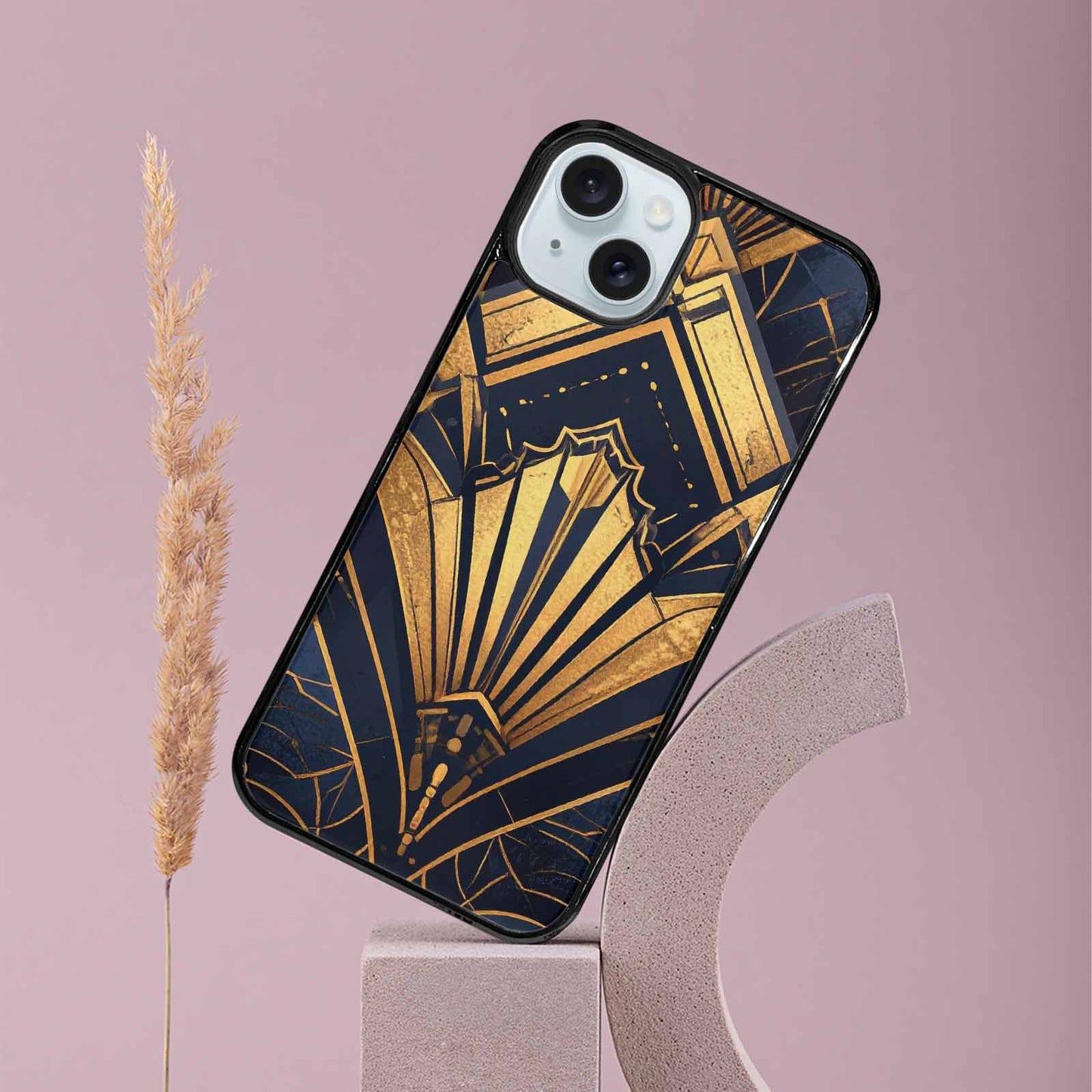 iPhone 15 Plus Case — Art Deco Illustration Pattern, Custom Made Phone Cover