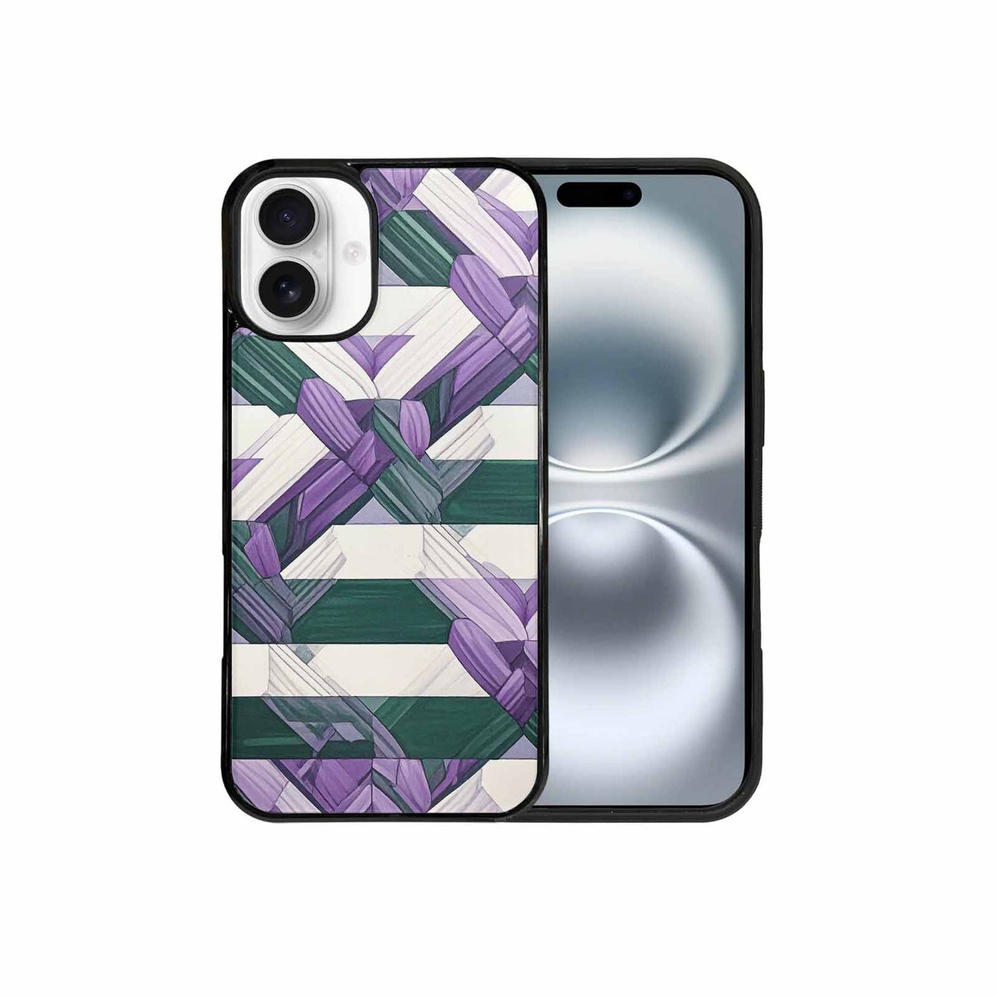iPhone 16 Plus Case — Genderqueer Flag Color Theme Small Rainbow, Custom Designed Case Cover