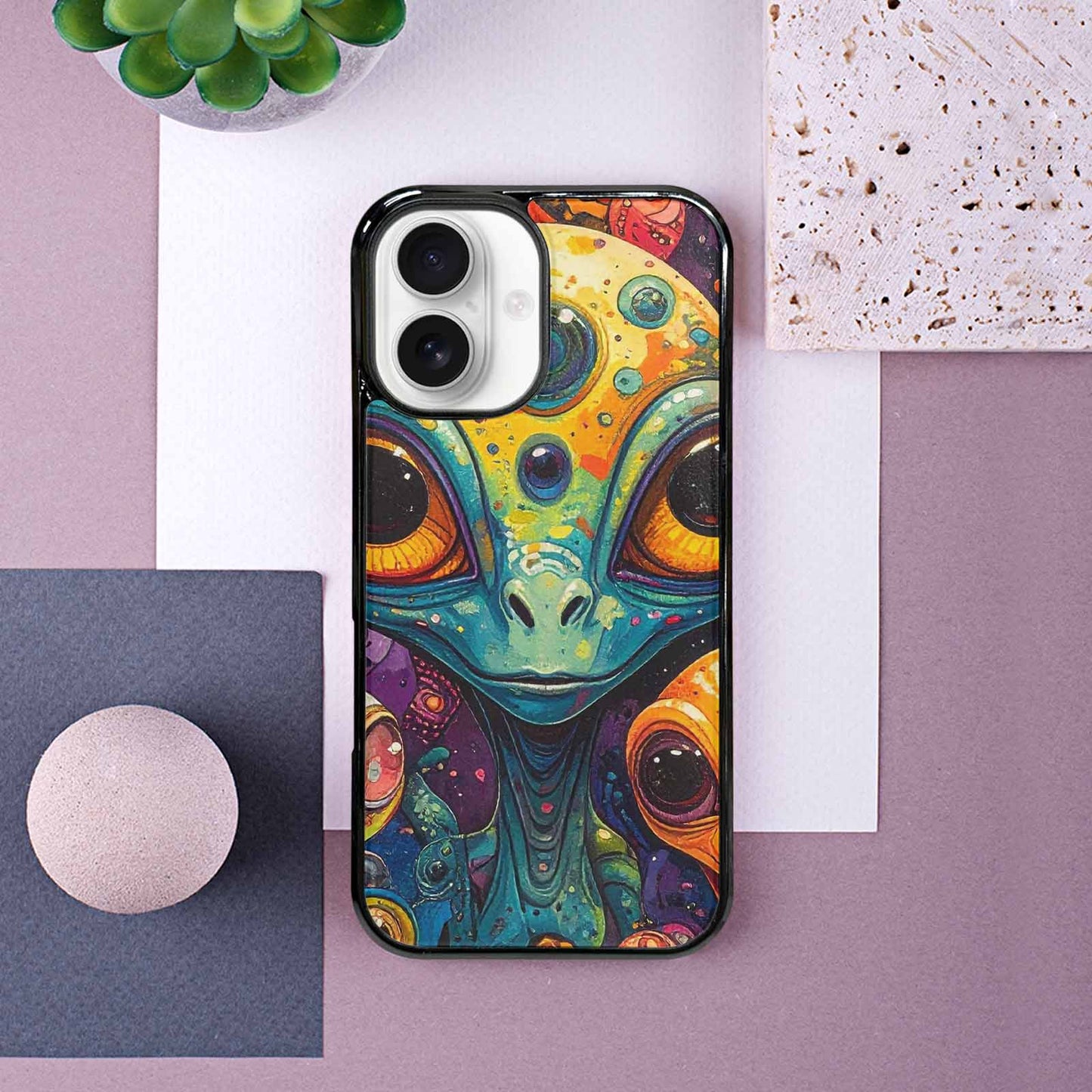 iPhone 16 Case — Cartoon Alien Characters, Personalized Phone Case