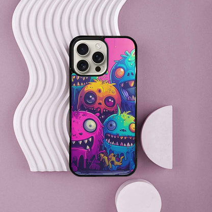 iPhone 16 Pro Max Case — Overlapping Endlessly No Empty Space Monsters, Custom Art Phone Cover
