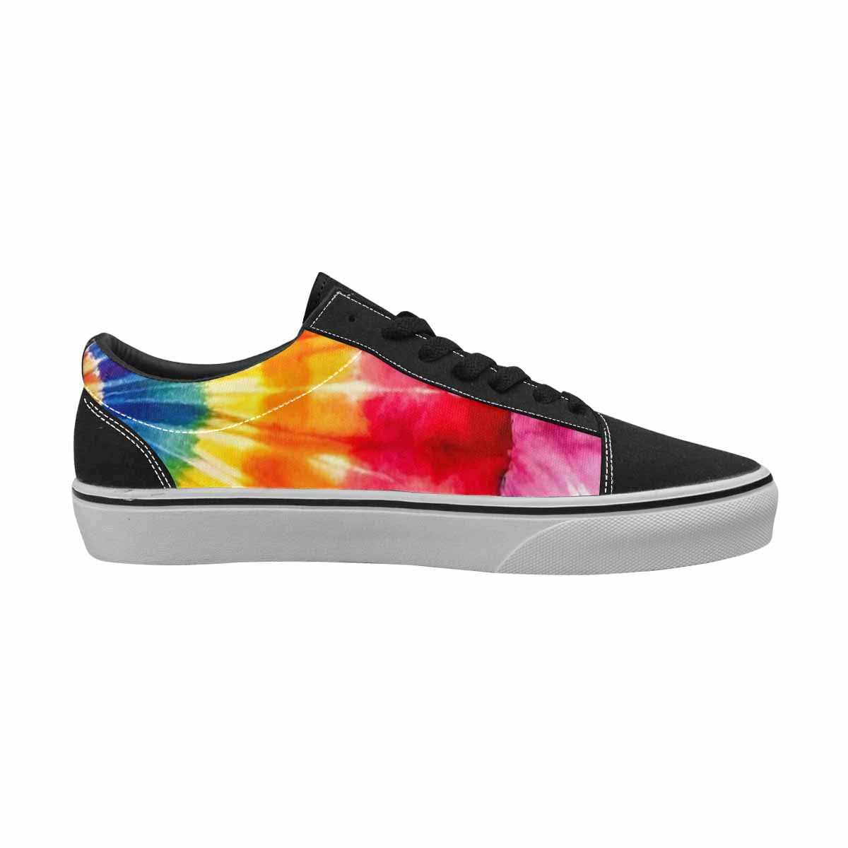 MEN'S Tie Dye Rainbow Spiral Canvas Lace-Up Cottagecore Shoes