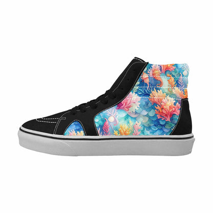 MEN'S Fish Scale Coral High Top Canvas Vivid Shoes
