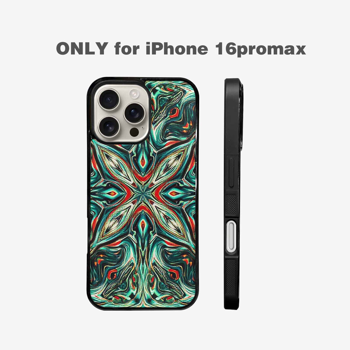iPhone 16 Pro Max Case — Holographic Tribal Blaze, Customized Protective Case