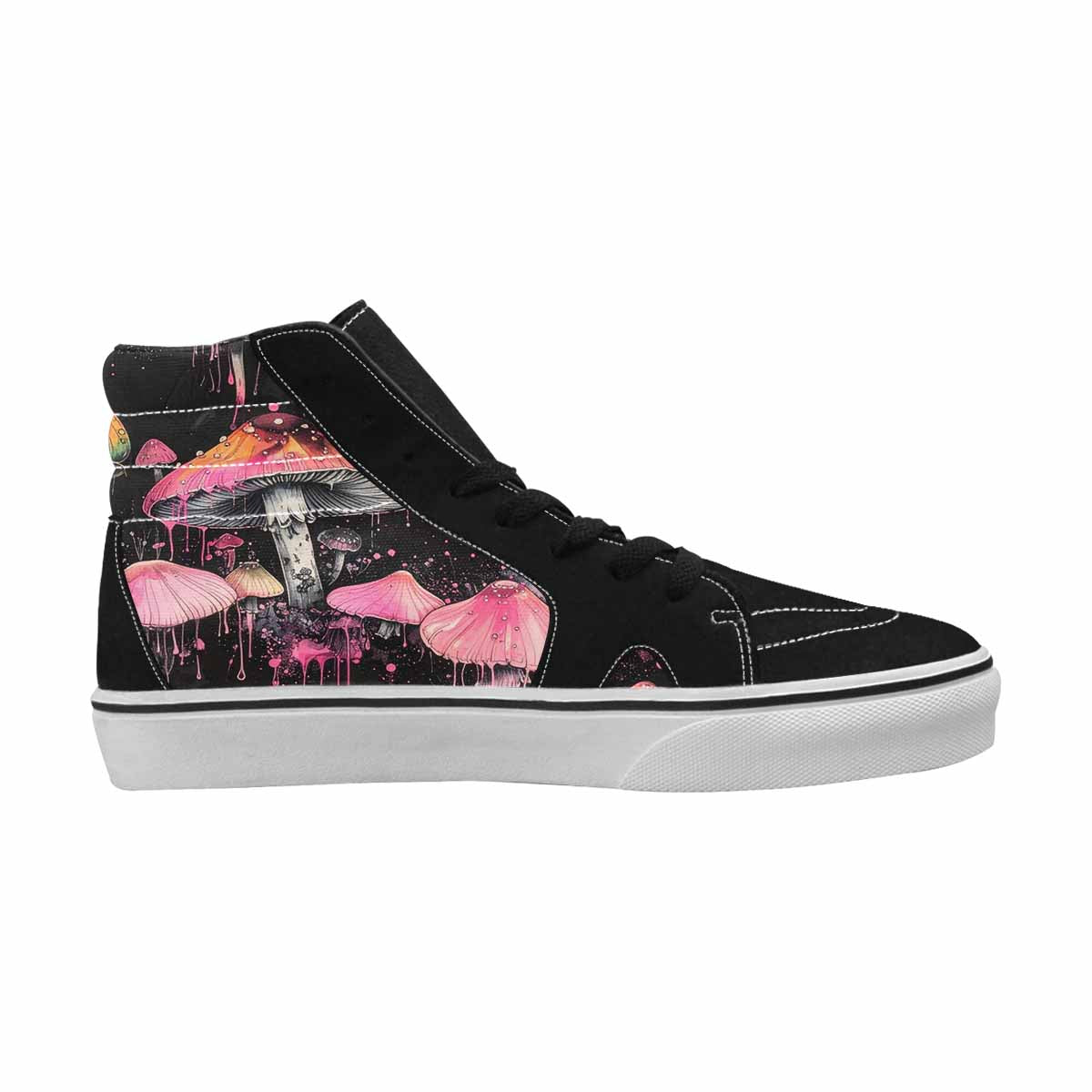MEN'S Rainbow Drip Mushrooms High Top Canvas Melting Art Custom Sneakers