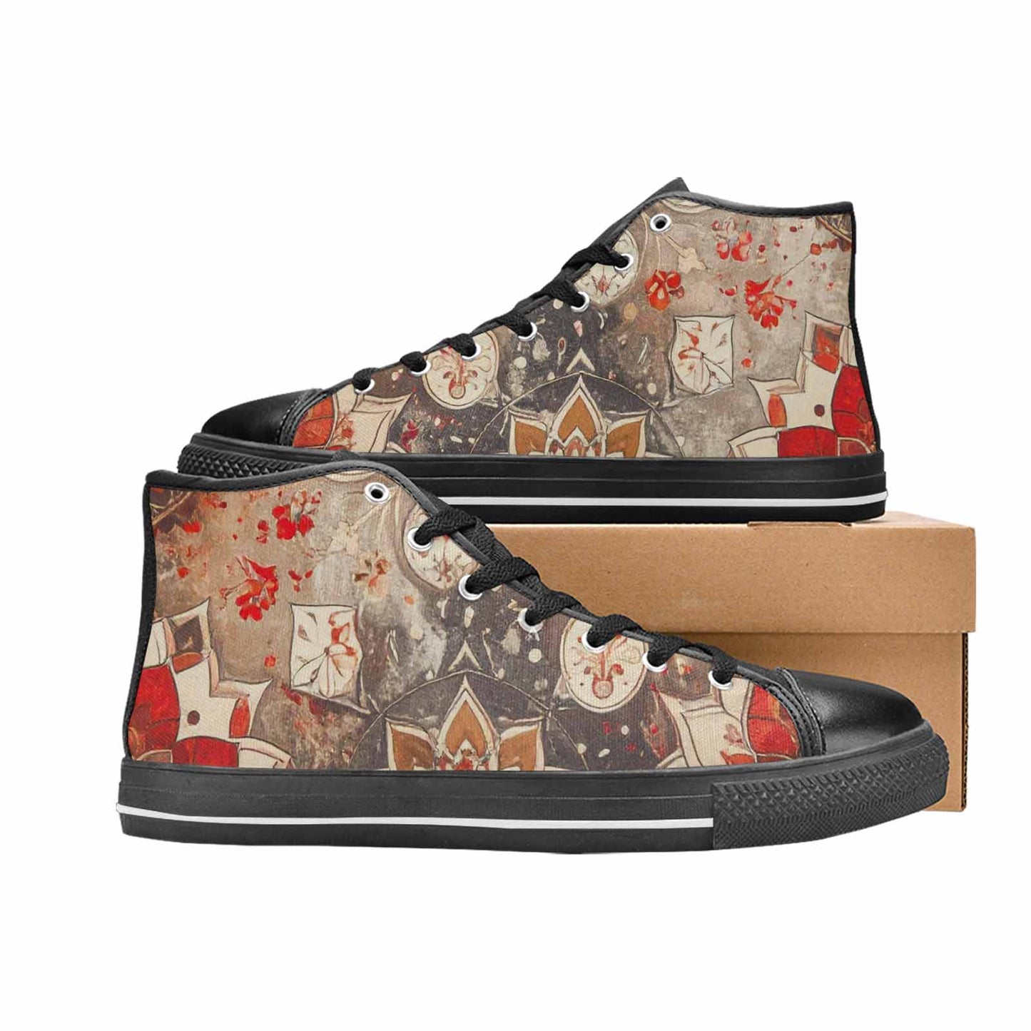 WOMEN'S Mandala High Top Canvas Surreal Custom Sneakers