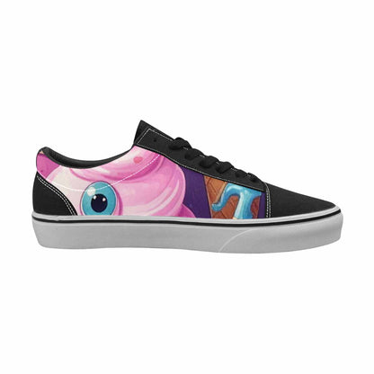 MEN'S Melting Icecream Cone Monster Canvas Lace-Up Grunge Custom Sneakers