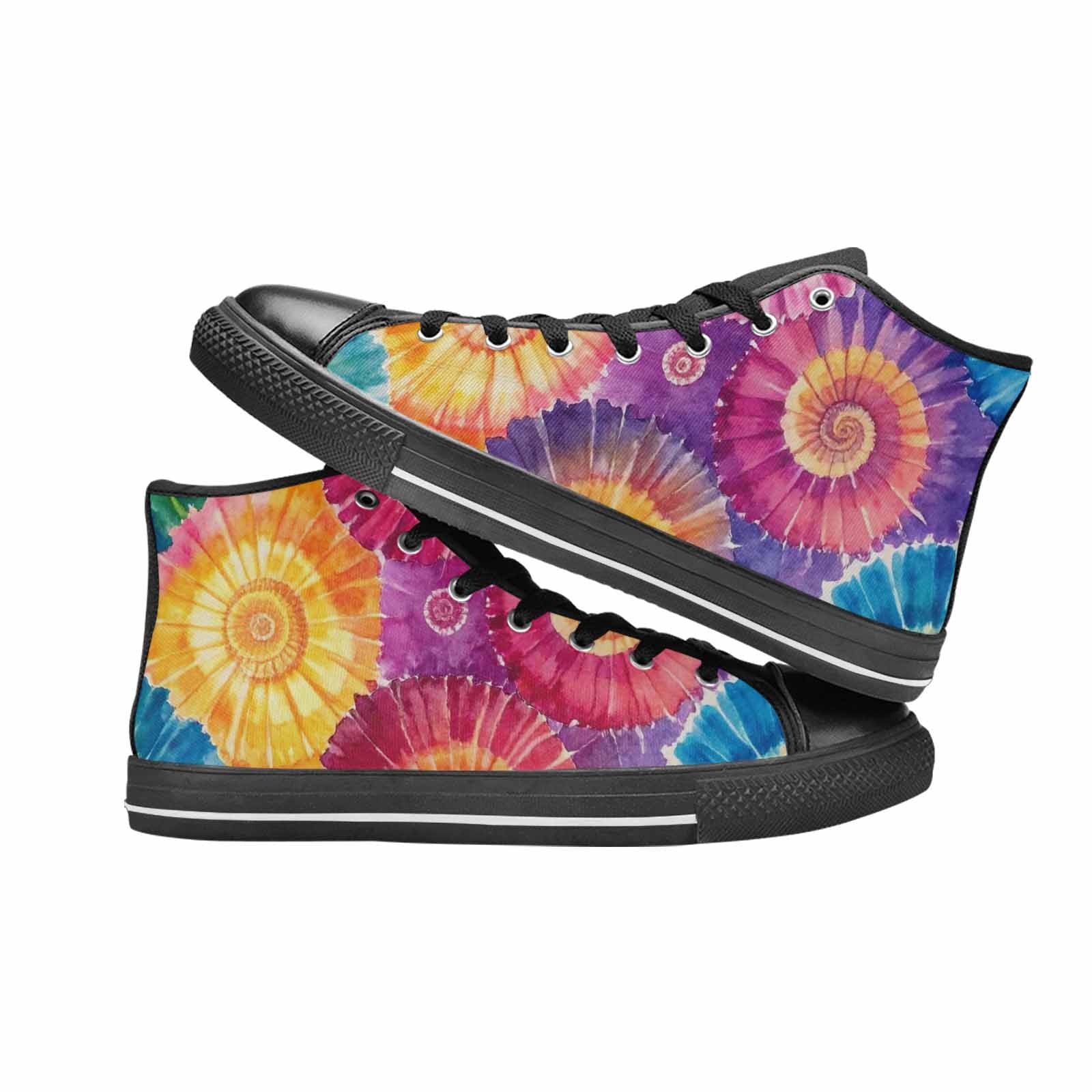 MEN'S Tie Dye Swirl High Top Canvas Dark Academia Shoes