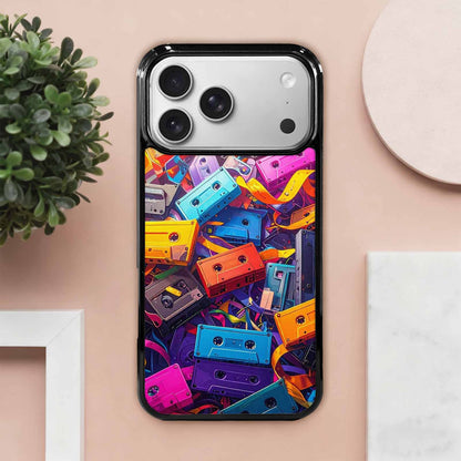iPhone 17 Pro Max Case — Retro Cassette Tape Pattern Retro Vintage, Unique Phone Case Design