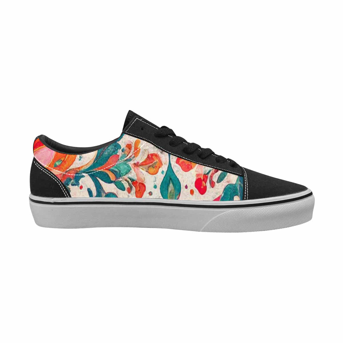 MEN'S Marble Floral Canvas Lace-Up Aesthetic Custom Shoes