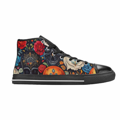 MEN'S Skull High Top Canvas Neon Fantasy Shoes