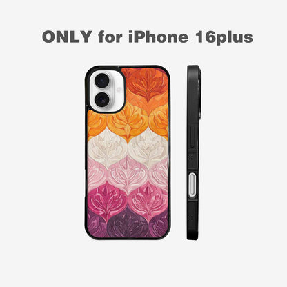iPhone 16 Plus Case — Lesbian Flag Color Theme Small Rainbow, Original Design Phone Case