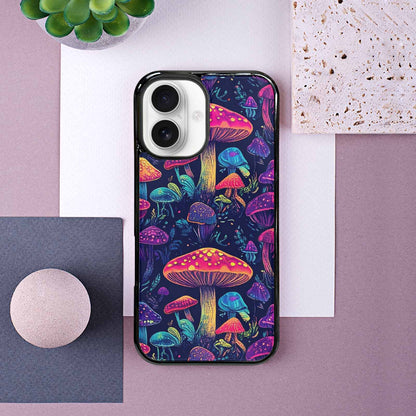 iPhone 16 Case — Psychedelic Mushroom Custom Personalized Phone Cover, Custom Print Case Cover