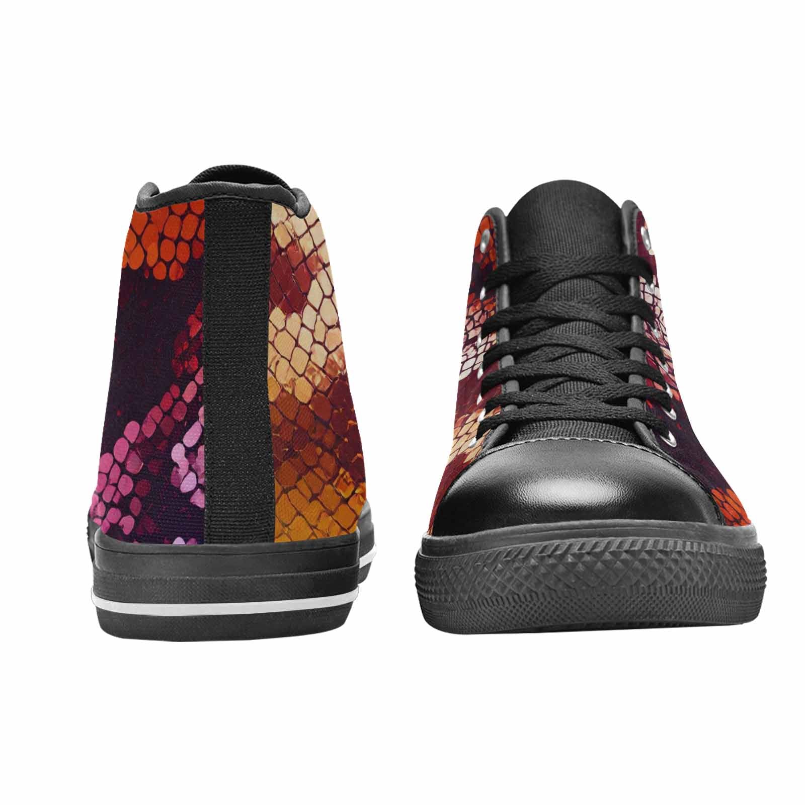 MEN'S Dark Snake Print High Top Canvas Y2K Sneakers