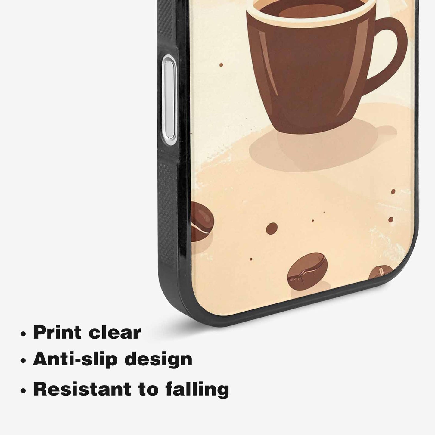 iPhone 16 Case — Coffee Cup And Bean Pattern Seamless, Unique Phone Case Design
