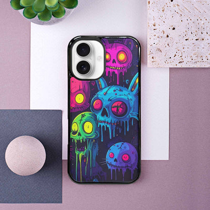 iPhone 16 Case — Mixed Toxic Glow Creature Pattern Hundreds, Personalized Phone Case