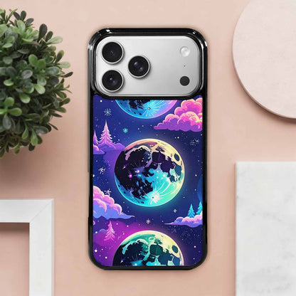 iPhone 17 Pro Max Case — Neon Winter Moon Cartoon Cute, Original Design Phone Case