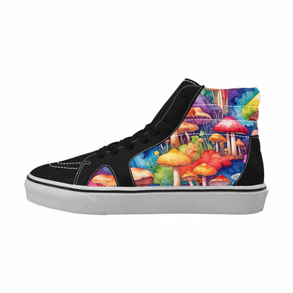 MEN'S Mushrooms  Tie Dye High Top Canvas Neon Fantasy Shoes