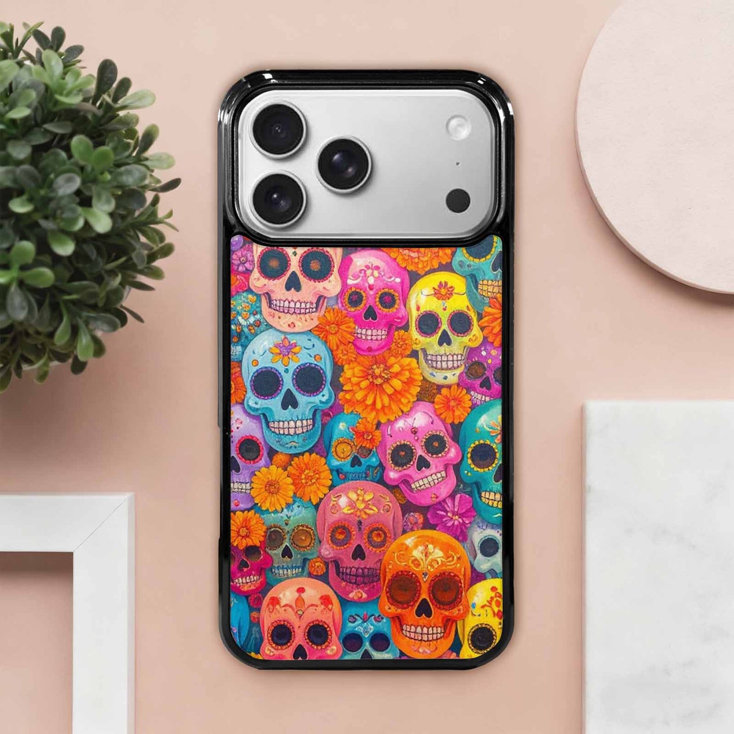 iPhone 17 Pro Max Case — Ornate Candy Color Skull Gothic Skulls, Custom Designed Case Cover