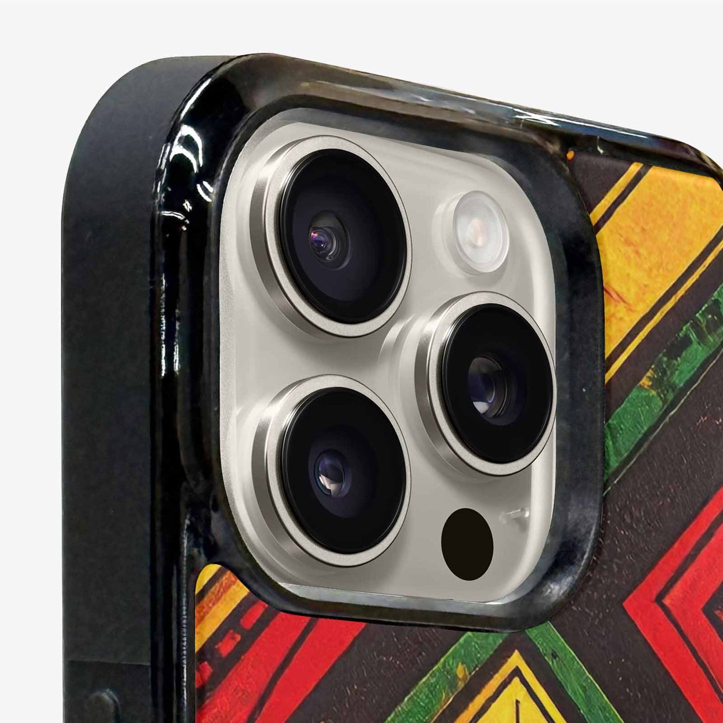 iPhone 16 Pro Max Case — African Kente Cloth Inspired Pattern Geometric, Custom Print Case Cover