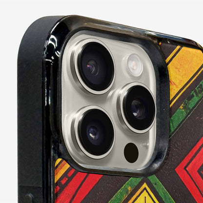 iPhone 16 Pro Max Case — African Kente Cloth Inspired Pattern Geometric, Custom Print Case Cover