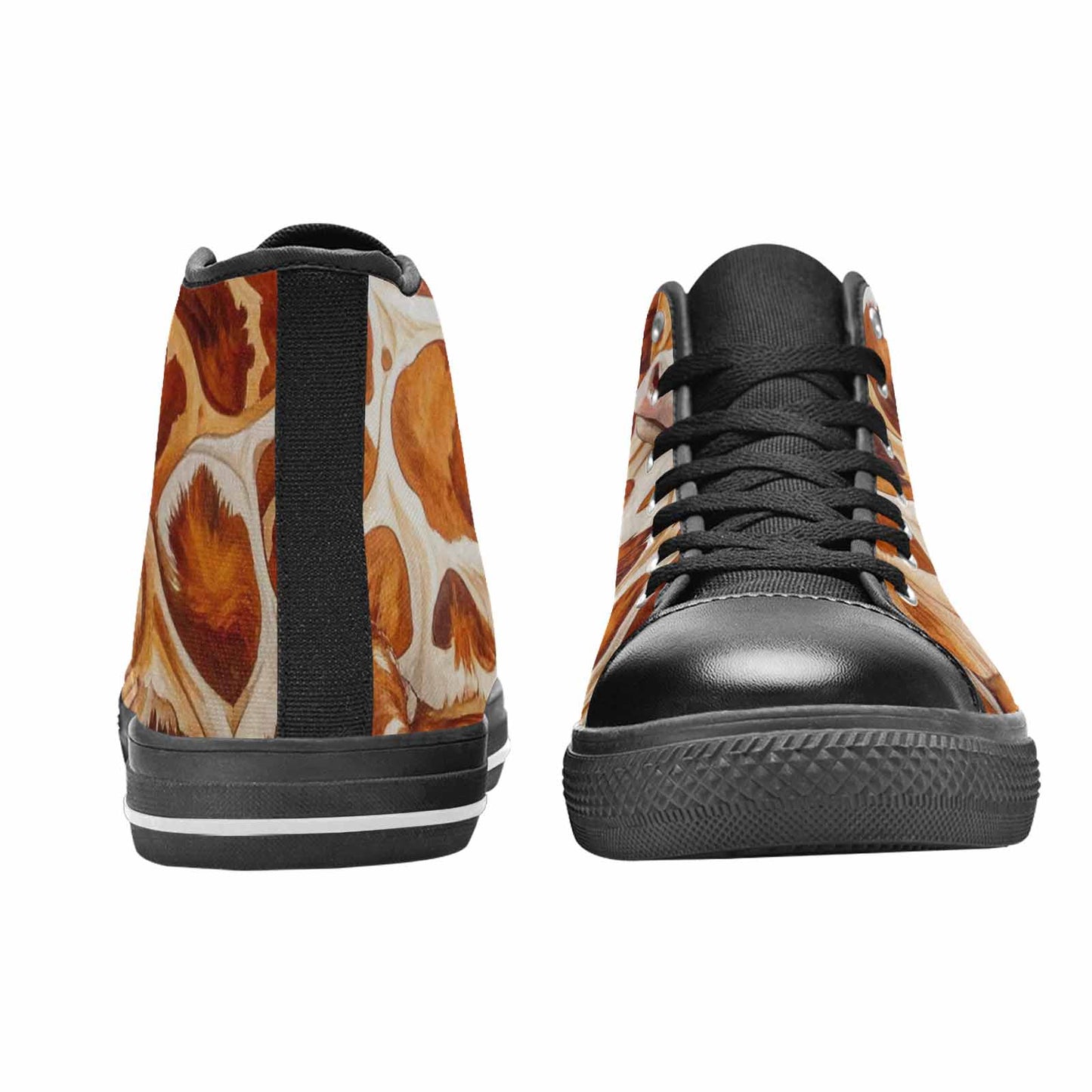 WOMEN'S Cow Animal Print High Top Canvas Vibrant Chaos Shoes