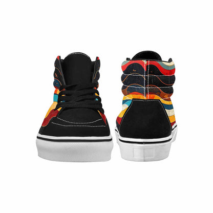 MEN'S Retro Wave Scallop Stripe High Top Canvas Surreal Shoes