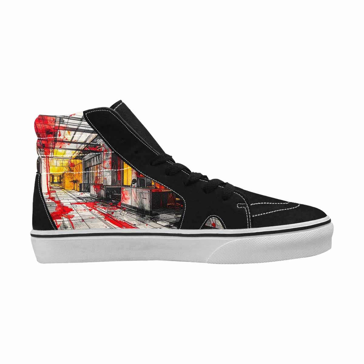 MEN'S Liminal Space Fragment High Top Canvas Wallpaper Art Custom Sneakers