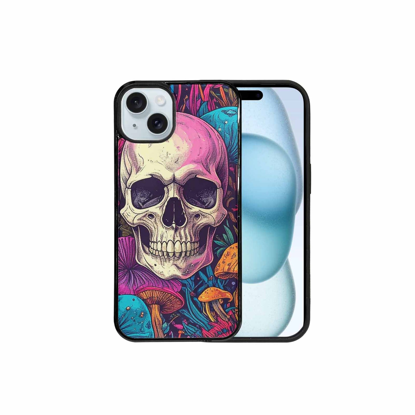 iPhone 15 Plus Case — Mushroom Skull Custom, Original Design Phone Case