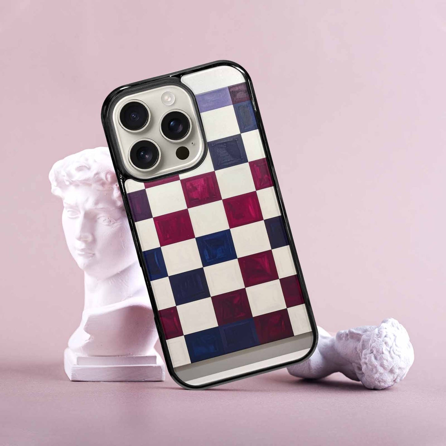 iPhone 16 Pro Case — Checkerboard Print, Custom Art Phone Cover
