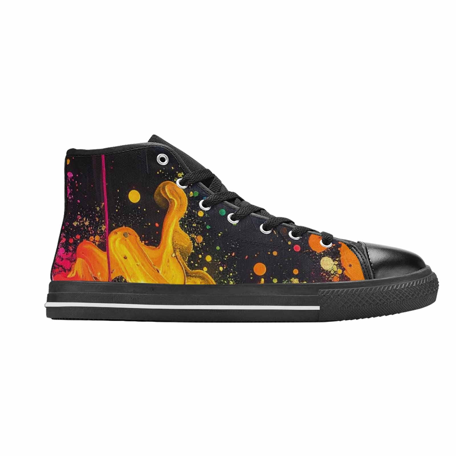 MEN'S Paint Splatter High Top Canvas Neon Fantasy Sneakers
