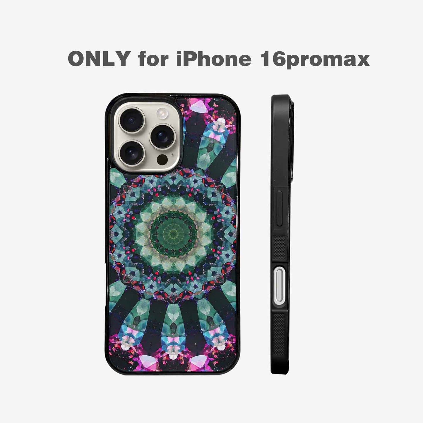 iPhone 16 Pro Max Case — Crystal Mandala Art Seamless Pattern Vibrant, Custom Made Phone Cover