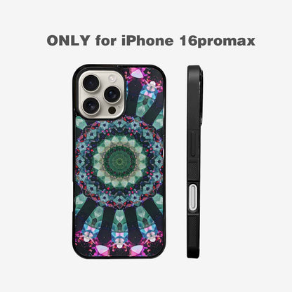 iPhone 16 Pro Max Case — Crystal Mandala Art Seamless Pattern Vibrant, Custom Made Phone Cover