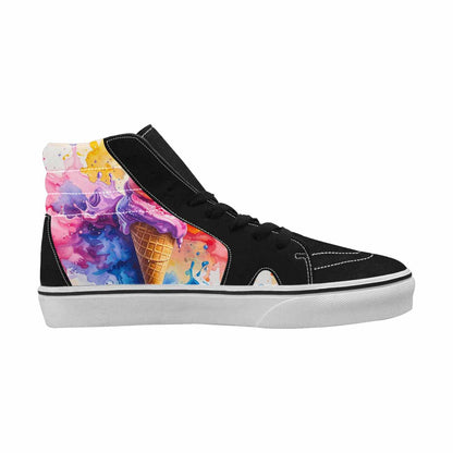 WOMEN'S Melting Icecream Collage High Top Canvas Vibrant Chaos Custom Sneakers