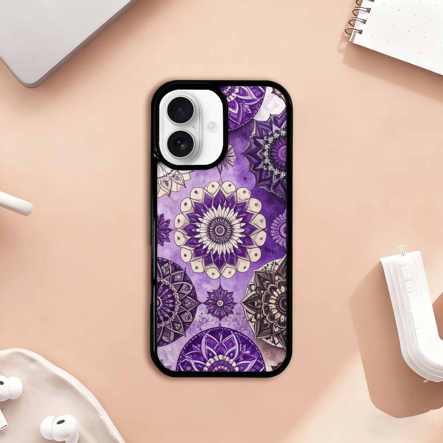iPhone 17 Case — Small Mandala Pattern, Randomly Floral, Custom Printed Phone Case