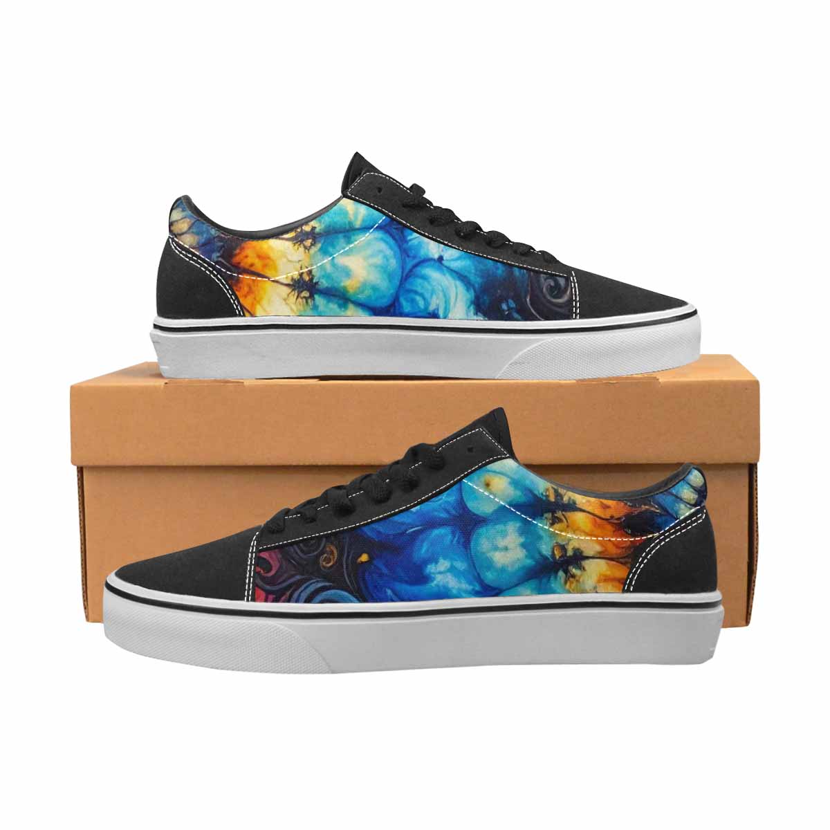 WOMEN'S Tie Lace-Up Canvas Melting Art Sneakers