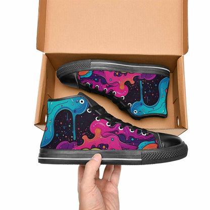 MEN'S Neon Drip Galaxy High Top Canvas Cottagecore Custom Sneakers