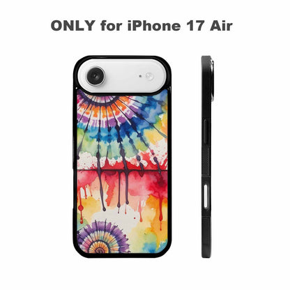 iPhone 17 Air Case — Tie Dye Swirls Black Red Tie, Custom Printed Phone Case