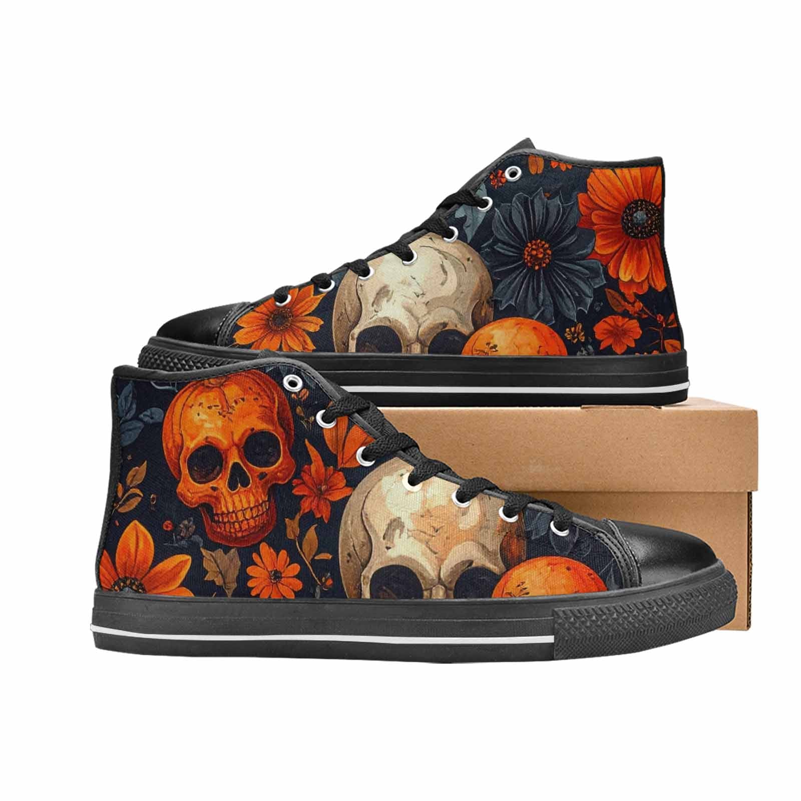 WOMEN'S Skulls - Halloween High Top Canvas Dark Academia Sneakers