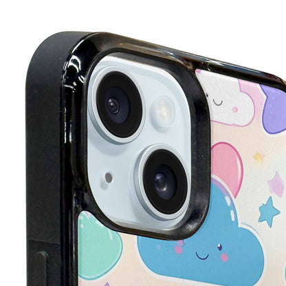 iPhone 15 Plus Case — Cute Kawaii Style Generic Icons Stars, Unique Phone Case Design