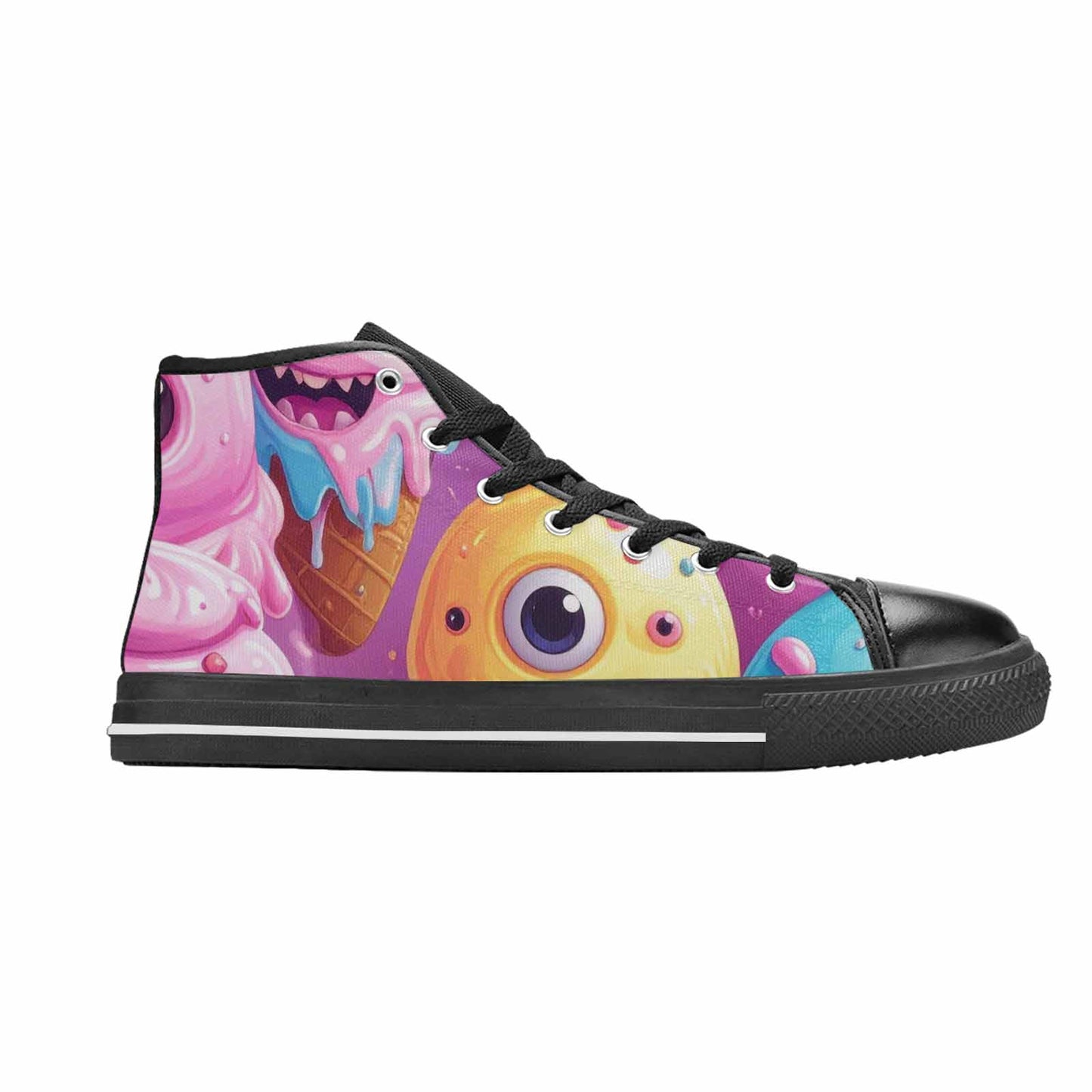 WOMEN'S Melting Icecream Cone Monster High Top Canvas Dark Academia Shoes