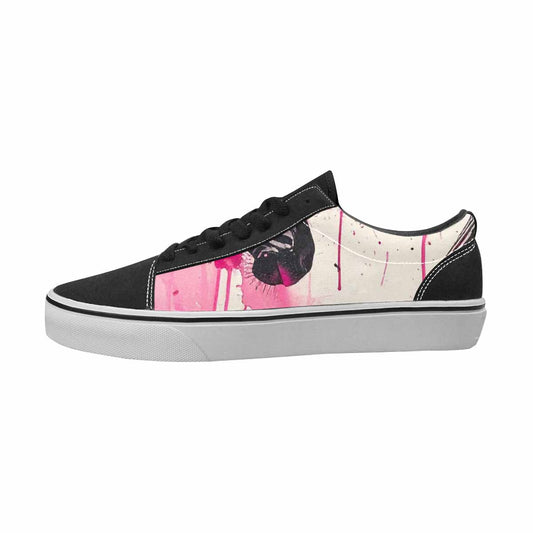 WOMEN'S Zebra Black & Pink Ink Canvas Original Design Neon Fantasy Custom Art Shoes