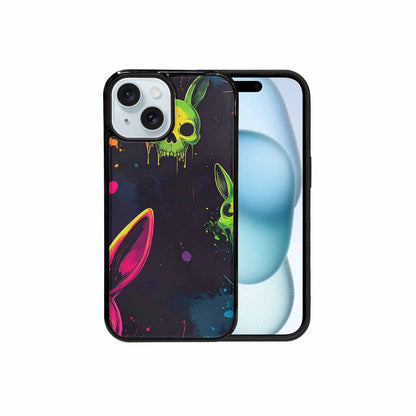 iPhone 15 Case — Radioactive Ghost Bunny Skull Small Radioactive, Unique Phone Case Design