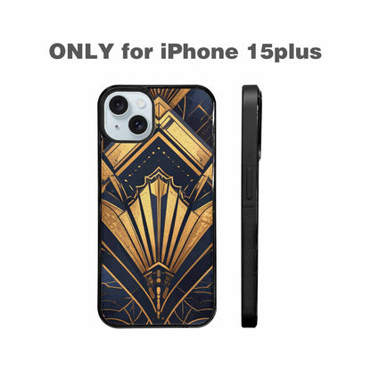 iPhone 15 Plus Case — Art Deco Illustration Pattern, Custom Made Phone Cover