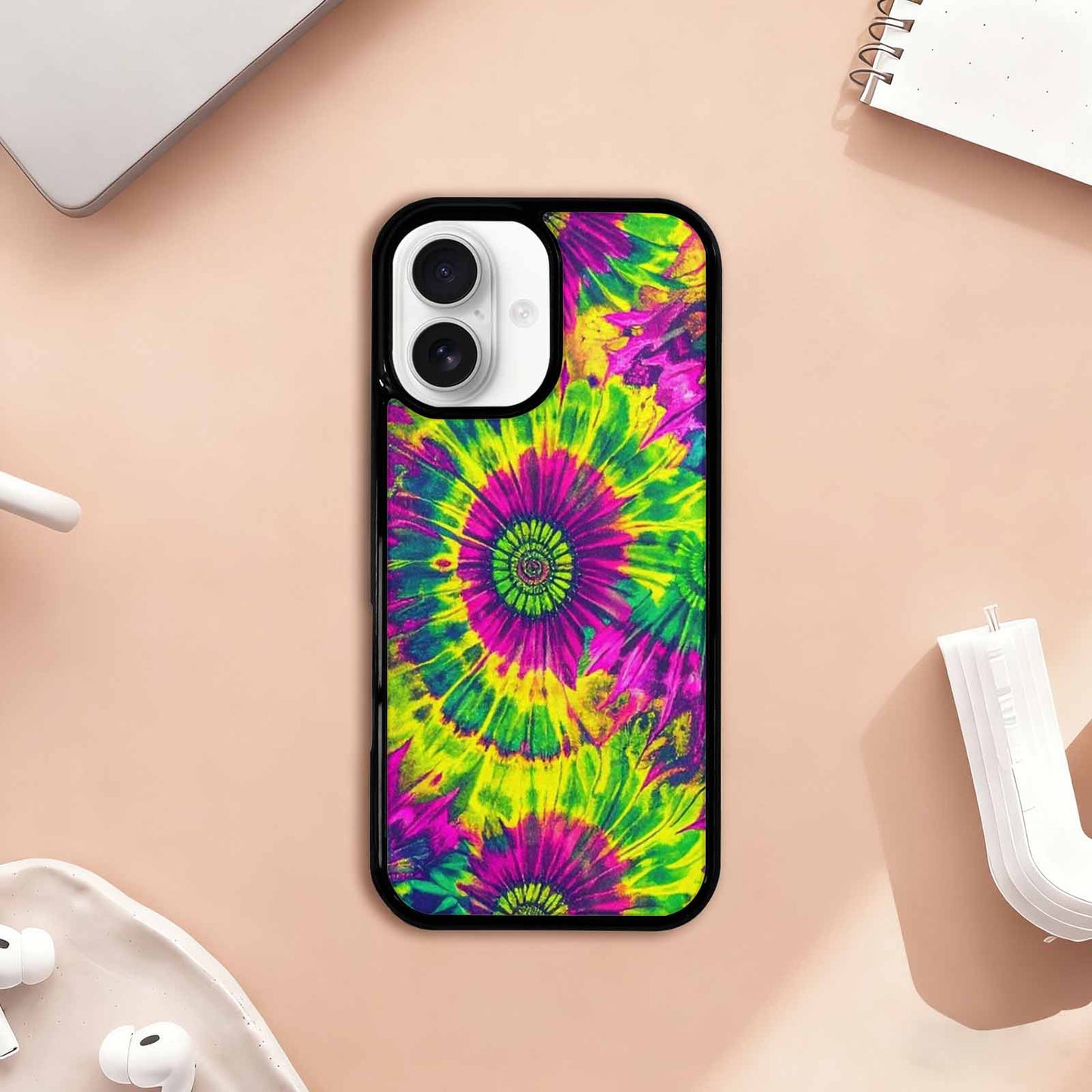 iPhone 17 Case — Tie Dye Neon Acid Tie Dye, Unique Phone Case Design
