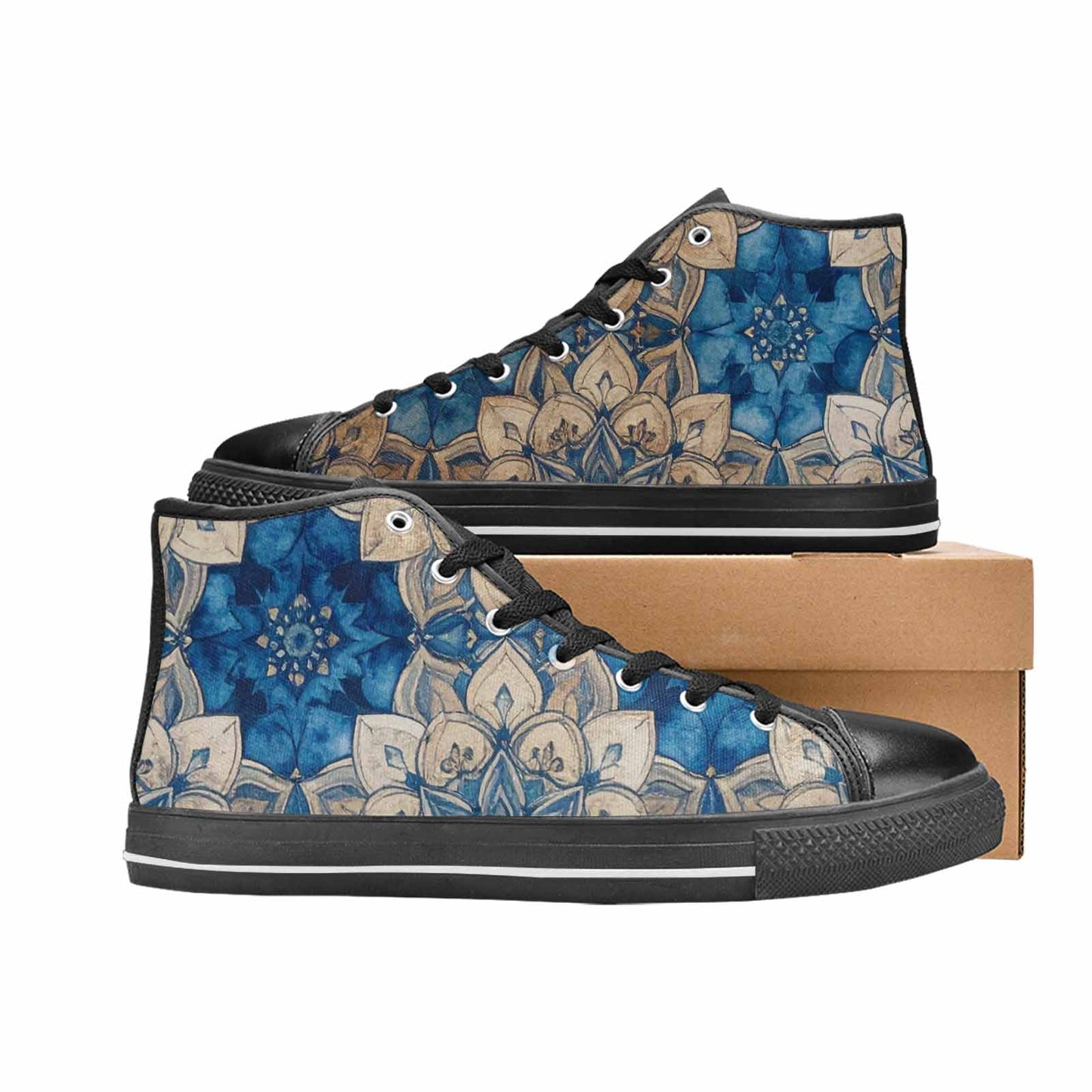 MEN'S Mandala High Top Canvas Dark Academia Custom Shoes